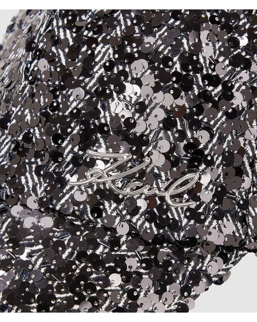 Casquette À Sequins K/Signature, Femme, Taille Karl Lagerfeld en coloris Multicolor