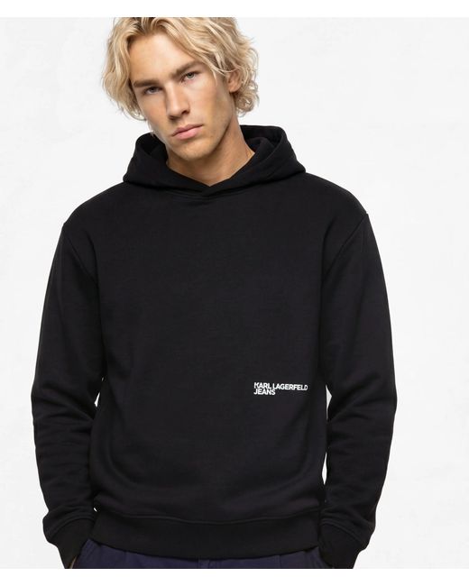 KL Jeans Black Ombré Box Logo Hoodie for men