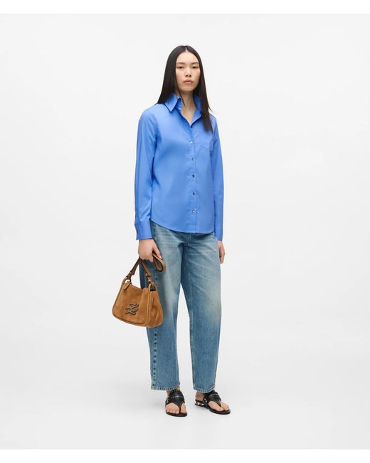 Karl Lagerfeld Blue Poplin Blouse