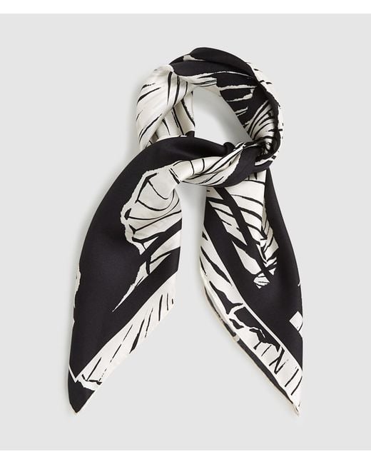 Karl Lagerfeld Black K/Signature Small Fan Scarf, Multicoloured