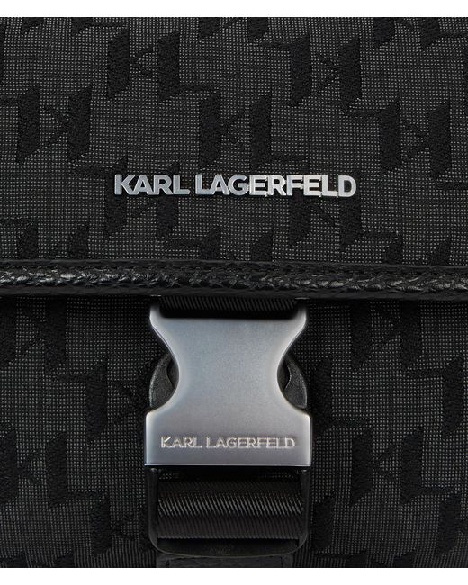 Sac Messenger Jacquard K/Monogram, Homme, Taille Karl Lagerfeld pour homme en coloris Black