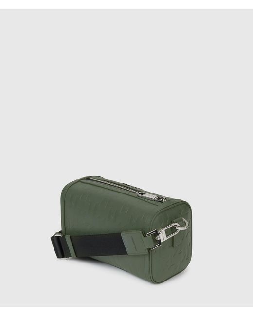 Karl Lagerfeld Green K/Loom Leather Mini Barrel Bag for men