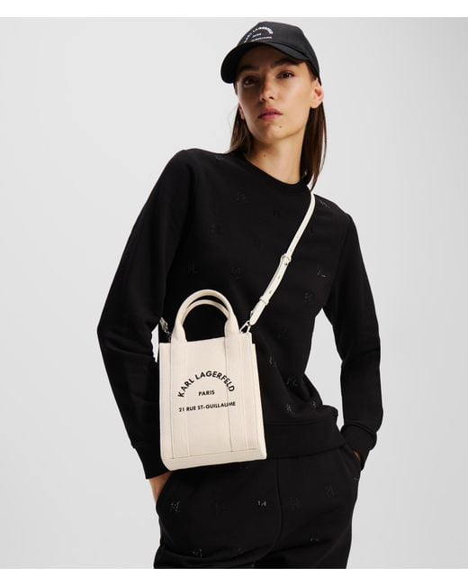 Karl Lagerfeld Rue St guillaume Square Small Tote Bag in Natural Lyst UK