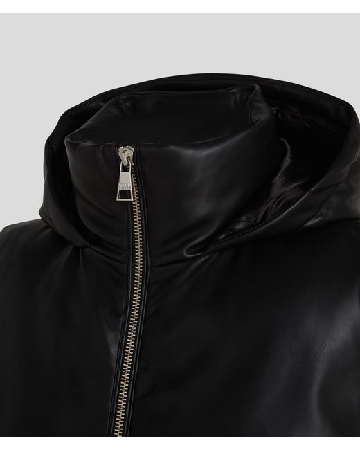 Karl Lagerfeld Black Faux-leather Puffer Vest for men