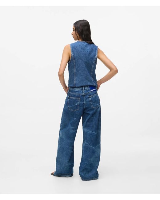 KL Jeans Blue Low-Rise Wide-Leg Jeans