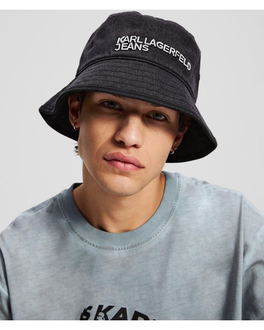 KL Jeans Black Denim Bucket Hat for men
