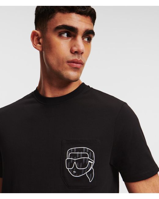 Karl Lagerfeld Black K/ikonik Monogram Pocket T-shirt for men