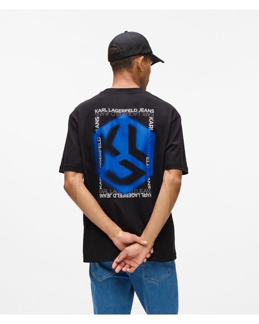 KL Jeans Blue Graffiti Monogram T-Shirt for men
