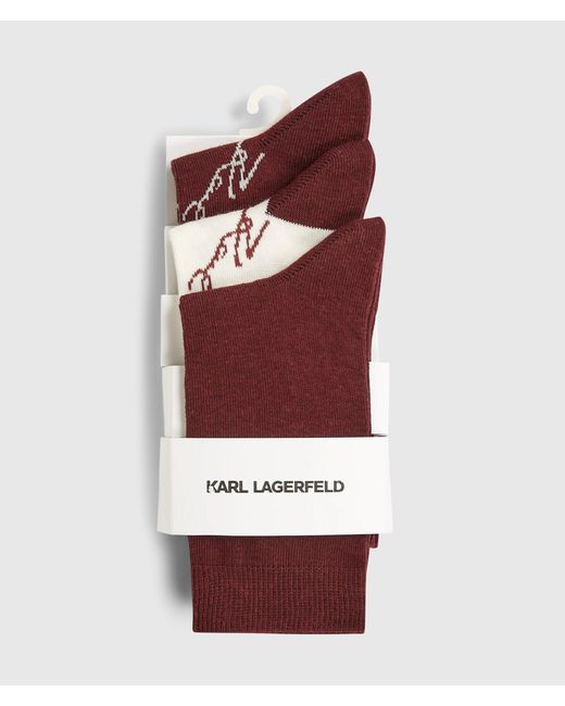 Karl Lagerfeld White Signature Print Socks