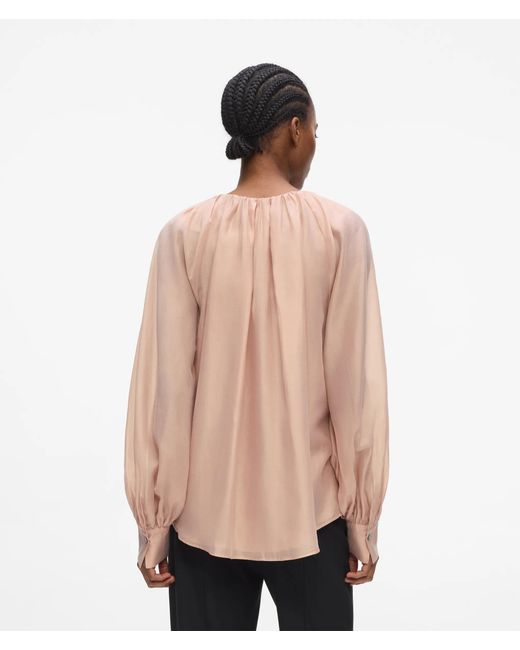 Karl Lagerfeld Multicolor Gathered Neck Blouse