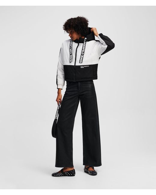 Karl Lagerfeld Black Wattierte Jacke, Frau, Größe
