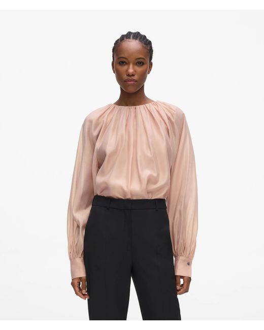 Karl Lagerfeld Multicolor Gathered Neck Blouse