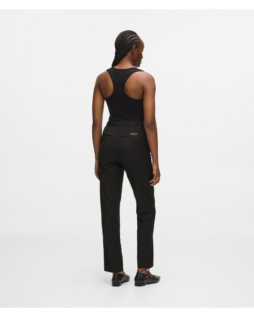 Karl Lagerfeld White Wool-Blend Tailored Pants