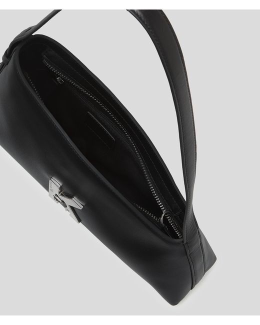 Karl Lagerfeld Black Geo Leather Shoulder Bag