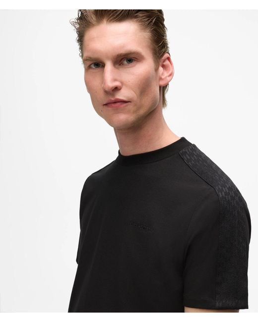 Karl Lagerfeld Black Monogram Sleeve Detail T-Shirt for men