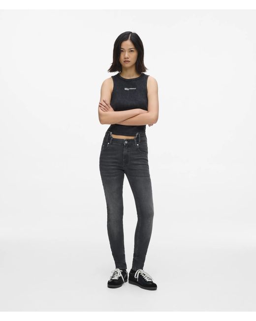 KL Jeans Blue Cutaway Waist High-Rise Skinny Jeans