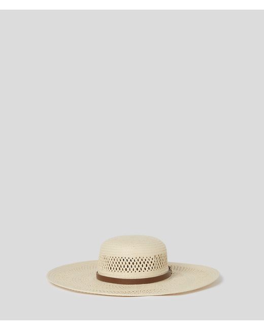 Karl Lagerfeld Natural K/Autograph Straw Hat