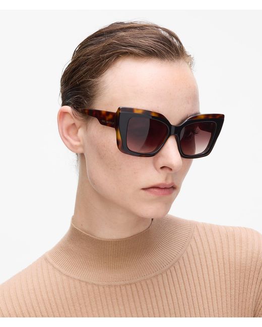 Karl Lagerfeld Brown Chunky Logo Sunglasses