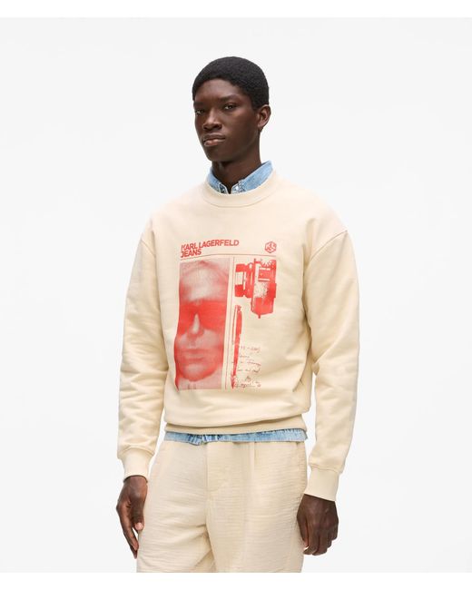 KL Jeans Pink Graphic Karl Print Sweatshirt for men