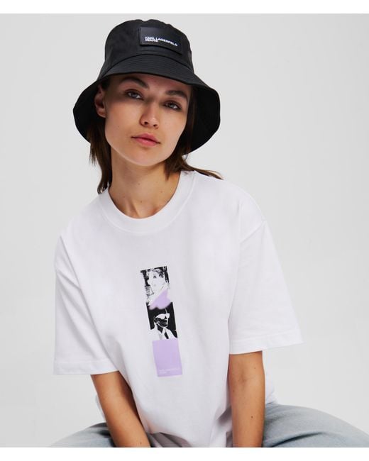 Karl Lagerfeld Black Coated Denim Bucket Hat
