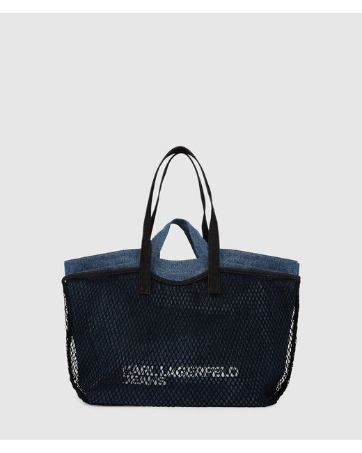 KL Jeans Blue Double Mesh Denim Shopper