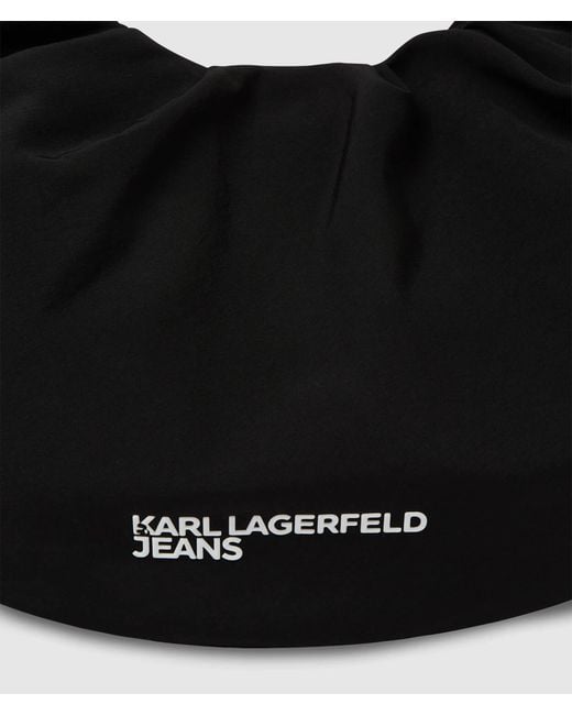 KL Jeans Black Gathered Large Hobo Bag