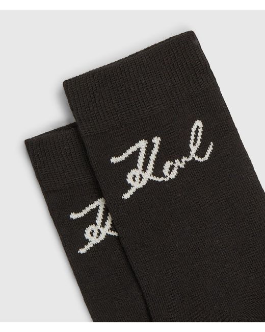 Karl Lagerfeld White Signature Print Socks