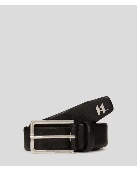 Karl Lagerfeld K/Monogram Ledergürtel, Mann, Größe in Black für Herren