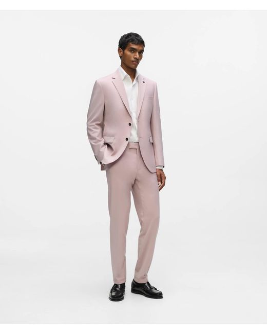 Karl Lagerfeld White Slim-Fit Tailored Pants for men