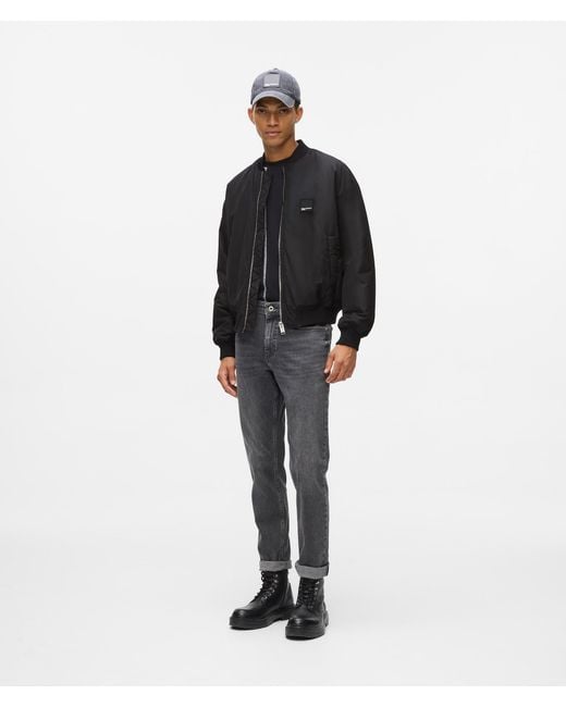 KL Jeans Black Bomber Jacket for men
