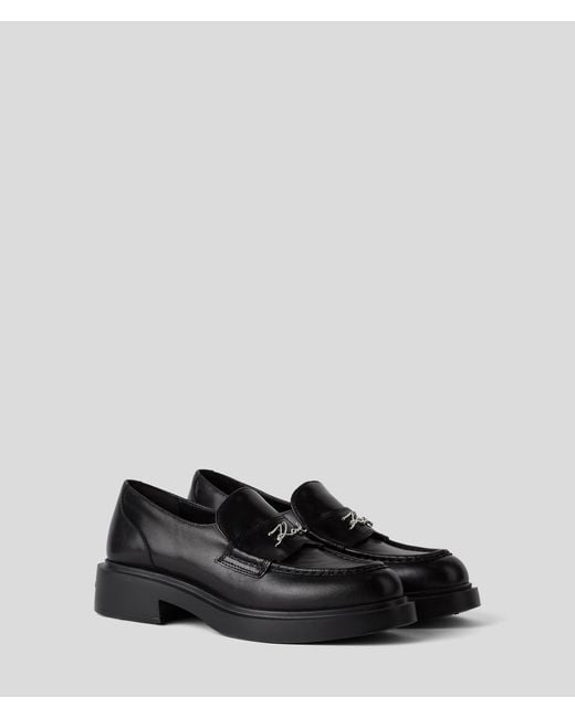 Karl Lagerfeld Black Macie Signia Rhinestone Loafers