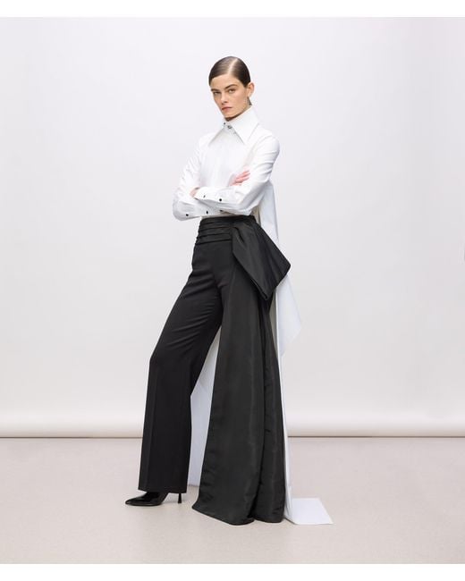 Chemise Kl Studio Avec Détail De Nœud, Femme, Taille Karl Lagerfeld en coloris White