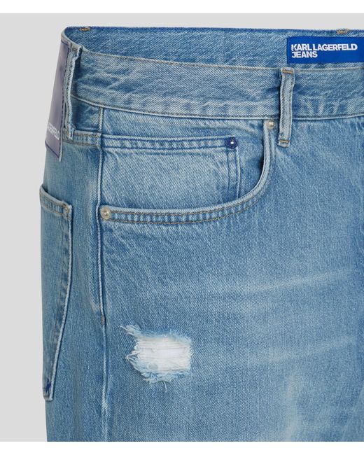 Karl Lagerfeld Blue Klj Distressed Tapered Jeans for men
