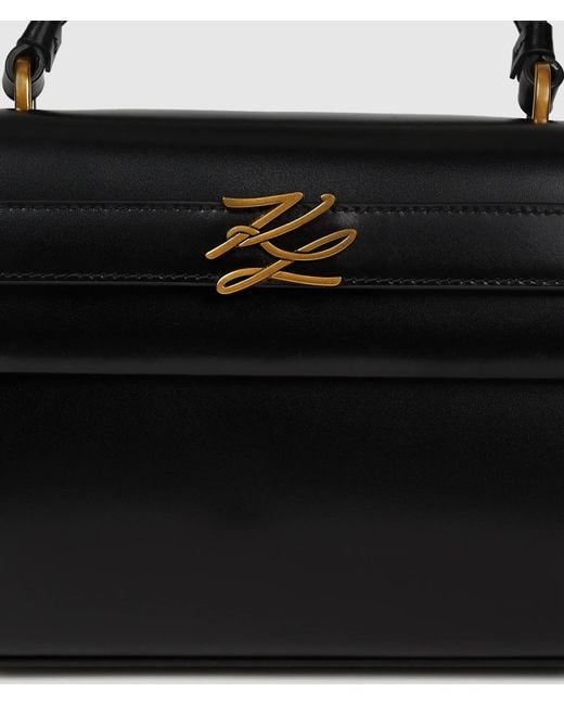 Karl Lagerfeld Black K/Autograph Elongated Top Handle Bag