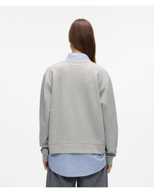 KARL LAGERFELD Women's Gray Ikon Layered Sweatshirt