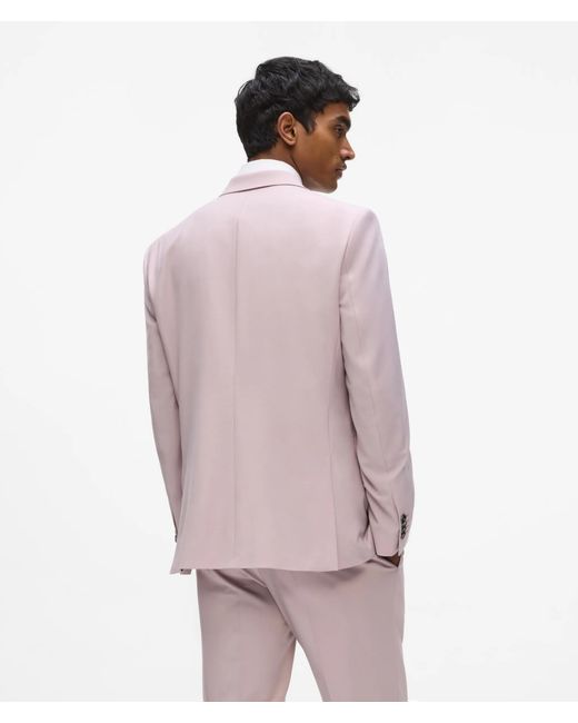 Karl Lagerfeld Pink Single-Breasted Slim-Fit Blazer for men