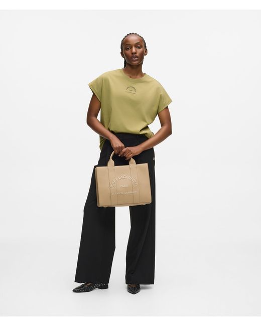 Karl Lagerfeld Green Relaxed Rue St-Guillaume Glitter T-Shirt