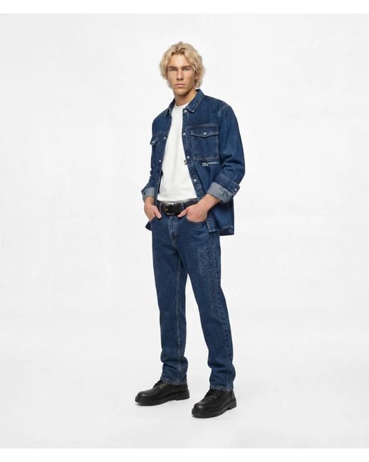KL Jeans Blue Logo Straight Jeans for men