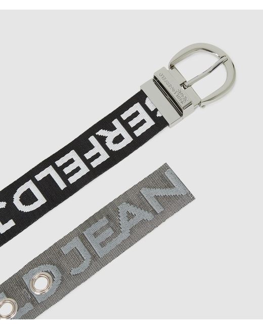 KL Jeans White Reversible Webbing Belt