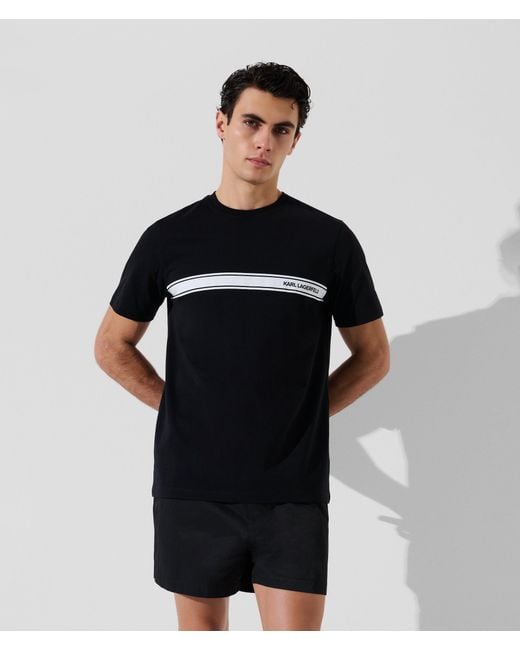 Karl Lagerfeld Black Logo Beach T-Shirt for men