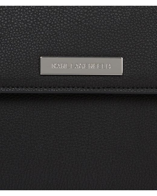 Karl Lagerfeld Black Ikon Pebble Satchel Bag