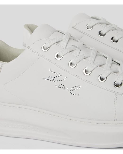 Karl Lagerfeld White Kapri Rhinestone Sneakers