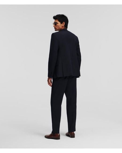 Karl Lagerfeld Blue Peak Lapel Tailored Blazer for men