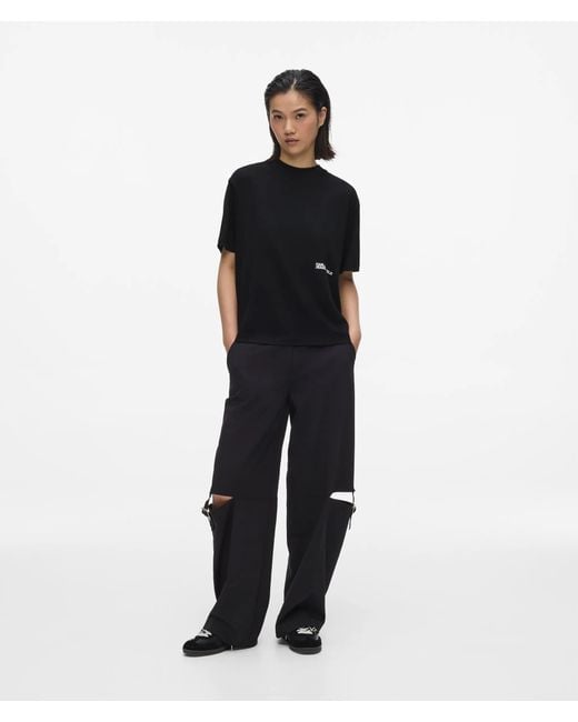 KL Jeans Black Regular‑Fit Flocked Floral T-Shirt