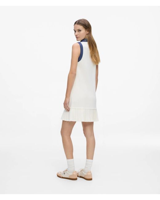Karl Lagerfeld White Ikon Denim Detail Knit Dress