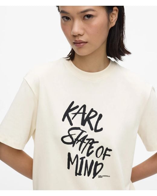 KL Jeans White Karl Quote T-Shirt Dress