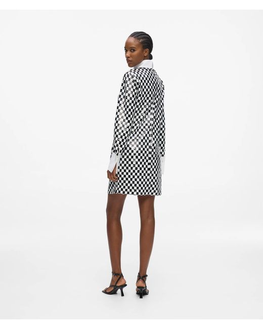 Karl Lagerfeld White Checkerboard Sequin Mini Dress