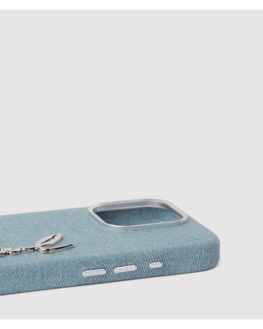 Karl Lagerfeld Blue Signature Denim Iphone 16 Pro Case