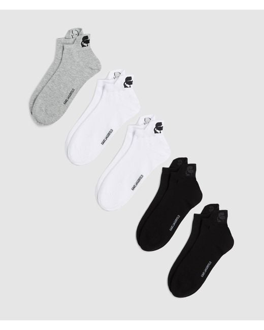 Karl Lagerfeld Multicolor Kameo Short Socks – 5-Pack, Multicoloured for men