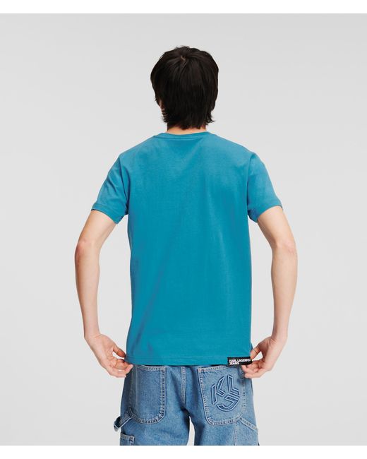 Karl Lagerfeld Blue Klj Logo Slim-fit T-shirt for men